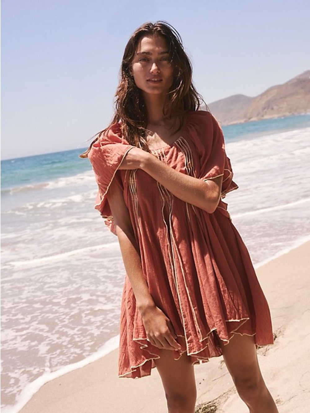 Free People Joelle Tunic Rust Sz XS NWOT
